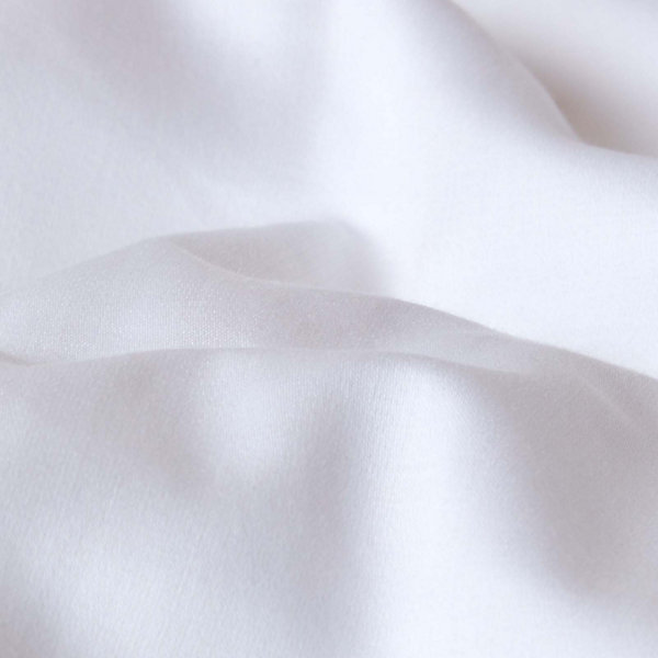 Drap plat uni en coton égyptien bio 400 fils blanc, 240x300 cm - HOMESCAPES