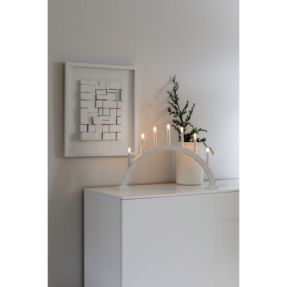 ADVENTSSTAKE KONSTSMIDE BUE 7 MATT HVIT