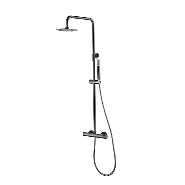 Colonne de douche externe CURVED Thermostatique Canon de fusilChroméNoir matCanon de fusilOr brosséOr rose brossé Colonne de douc