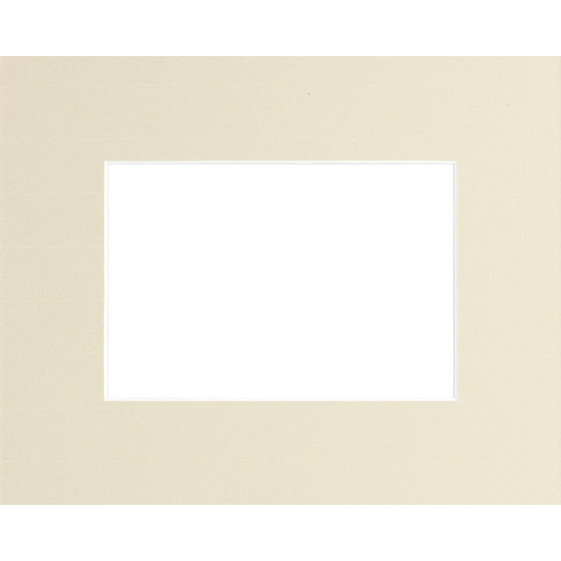 Passe-partout beige 24 x 30 cm avec ouverture intérieure de 15 x 20 cm