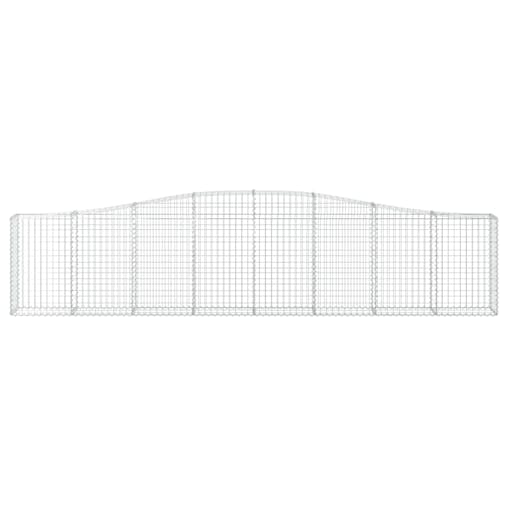 NNEVL Arched Gabion Baskets 2 pcs 400x30x80/100 cm Galvanised Iron