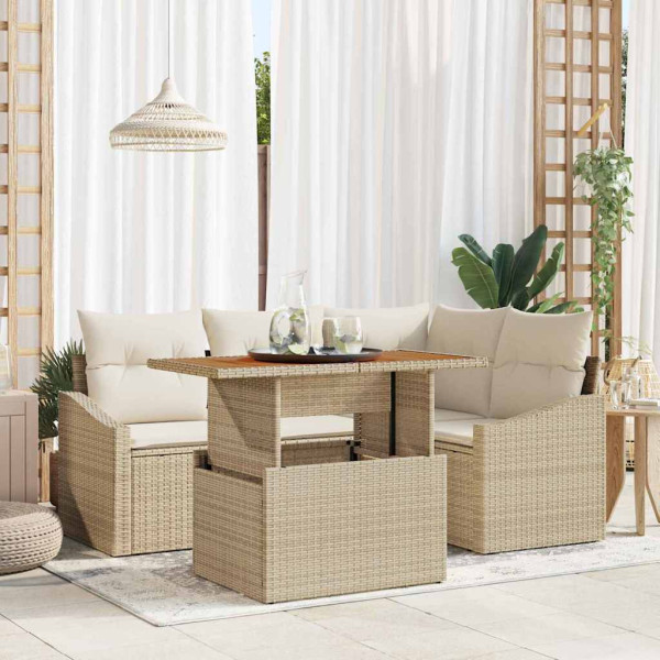 Zestaw Mebli Ogrodowych Wypoczynkowy Sofy Stolik Rattan Na Patio Na Taras