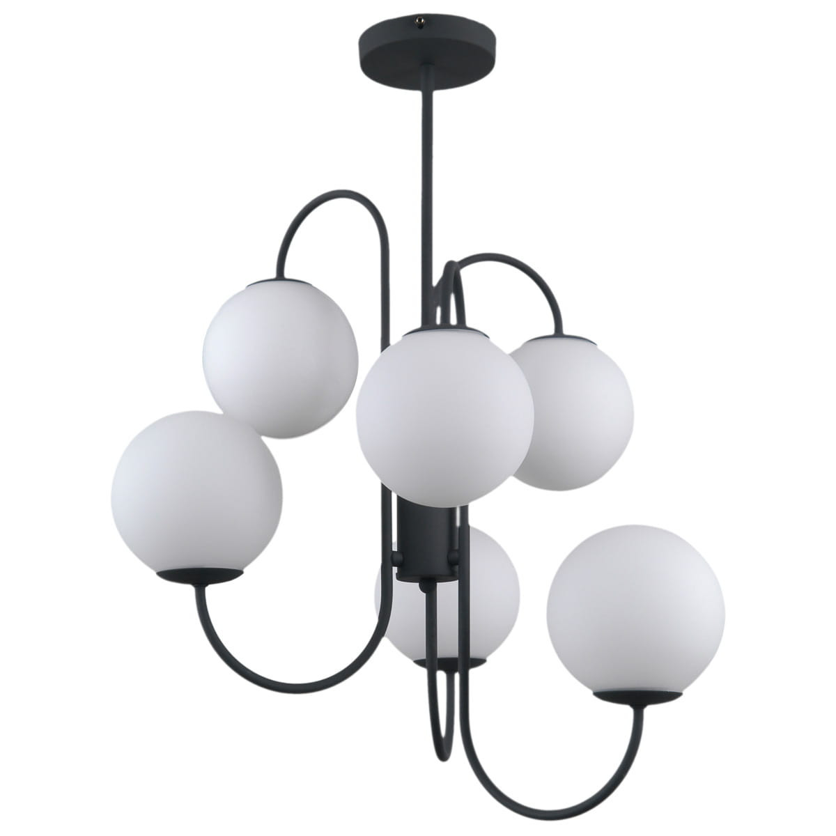 Lampa wisząca czarno-biała Gela 6xG9x5W wym: 79x56x56 cm Italux