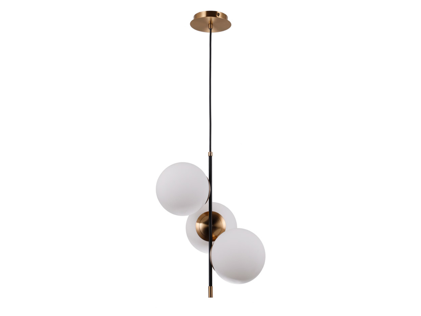 Lampa wisząca Stelia 3-punktowa szklana biało-złota