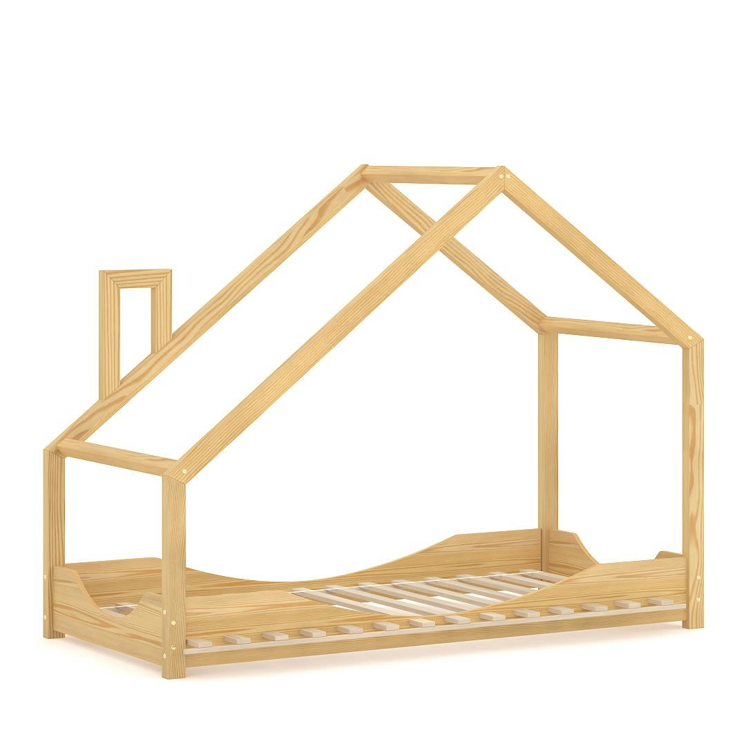 - Lit simple en pin massif 200x90 naturel