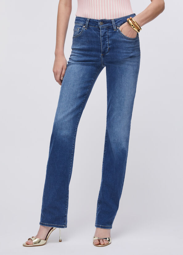 Jeans straight a vita alta