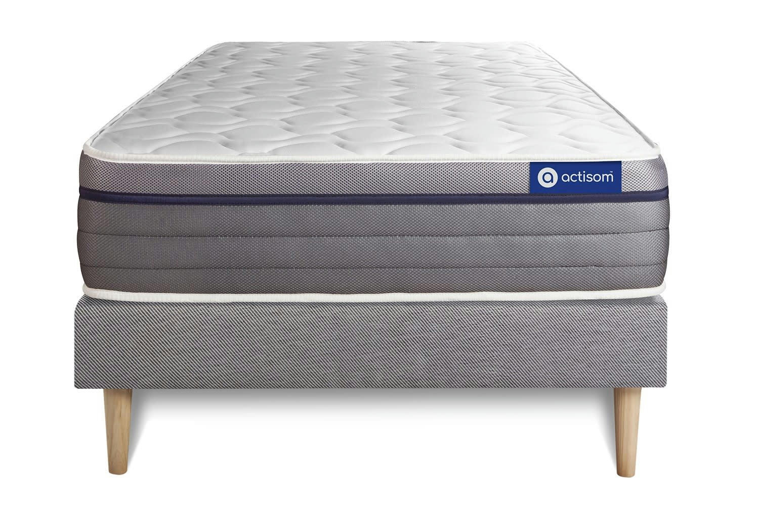 ACTIMEMO ZEN - Ensemble 80x190 cm sommier kit gris