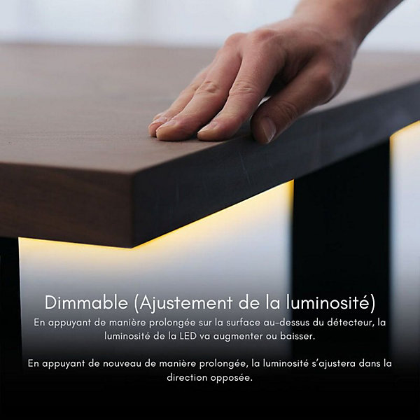 Interrupteur Invisible à Effleurement Dimmable DC12-24V Noir - SILAMP