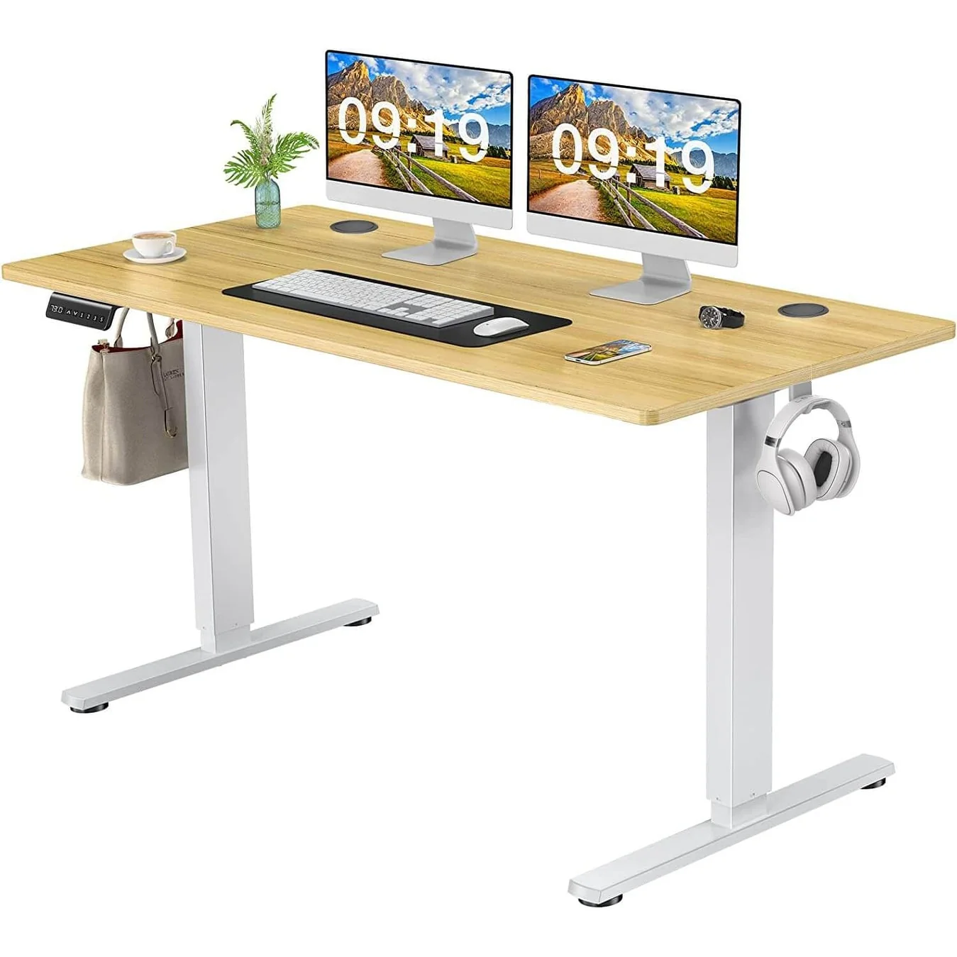 Electric Height Adjustable Standing Desk,Sit to Stand Ergonomic Computer Desk,Four Sizes Four Colors