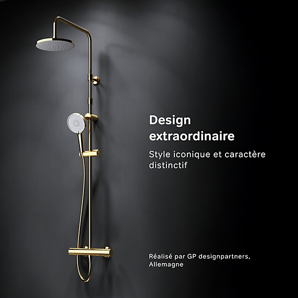 Colonne de douche baignoire thermostatique Système de douche avec mitigeur thermostatique, doré, F07XA499 X-Joy AM.PM