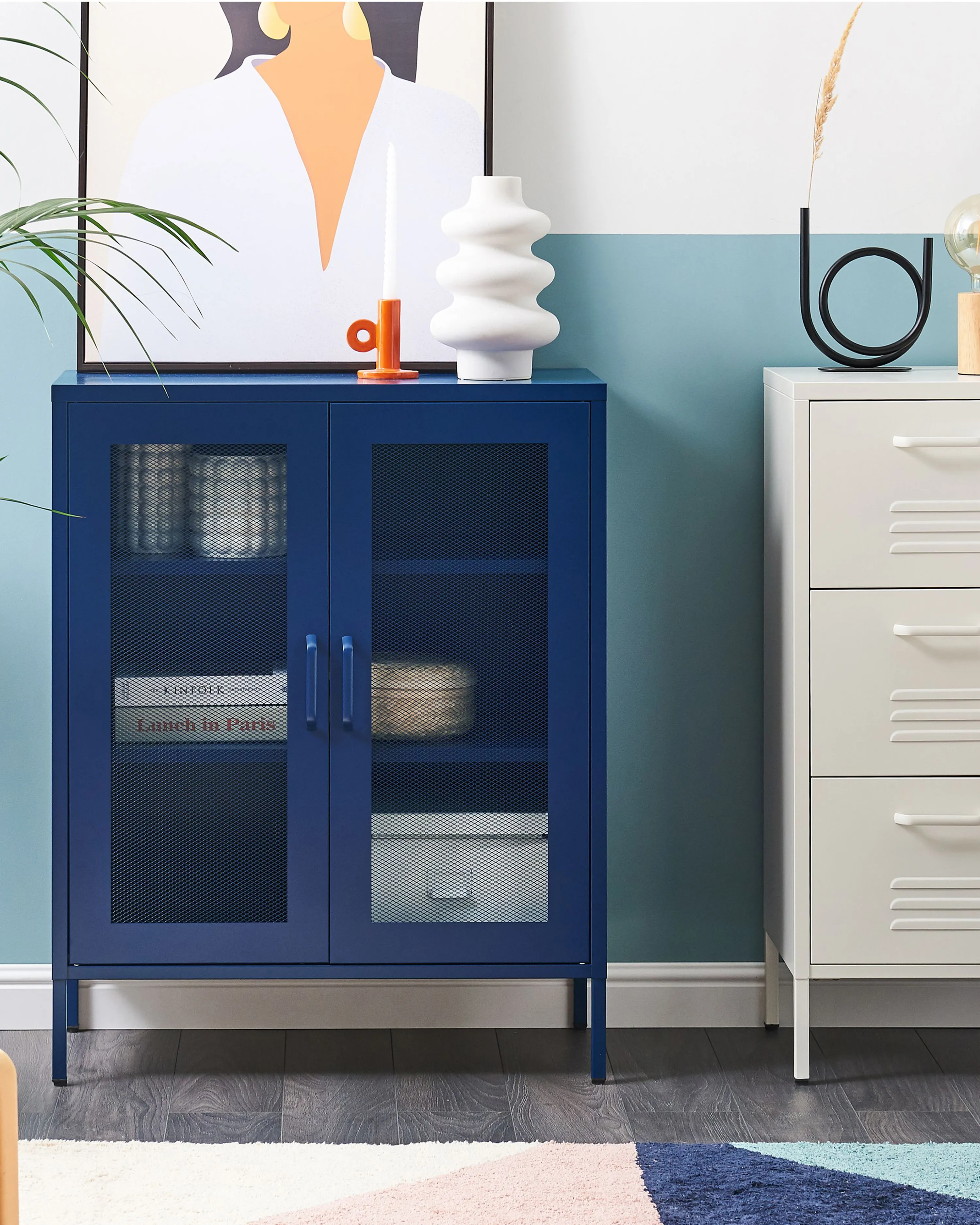 Cabinet WAKATIPU Metal Navy Blue