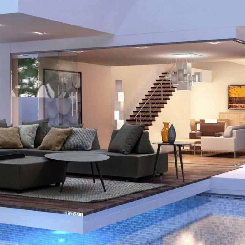 RIDLEY - Table basse d'extérieur ronde en aluminium gris