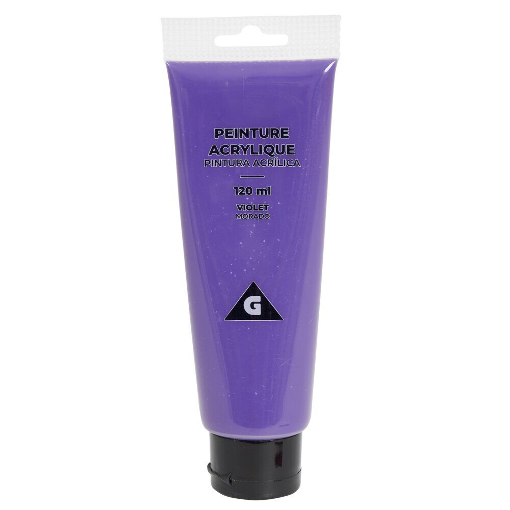 Tube peinture acrylique 120ml violet