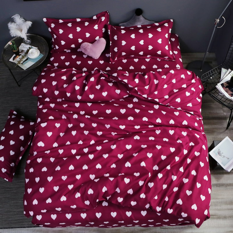 Flower Bedding Set Flat Sheet Duvet Cover Pillowcases