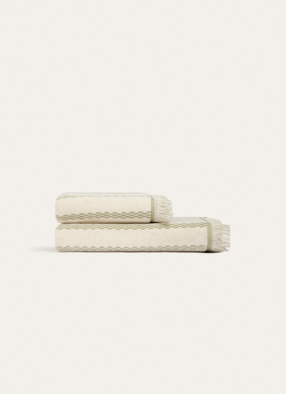 SERVIETTE DE TOILETTE à RAYURES BICOLORES vert