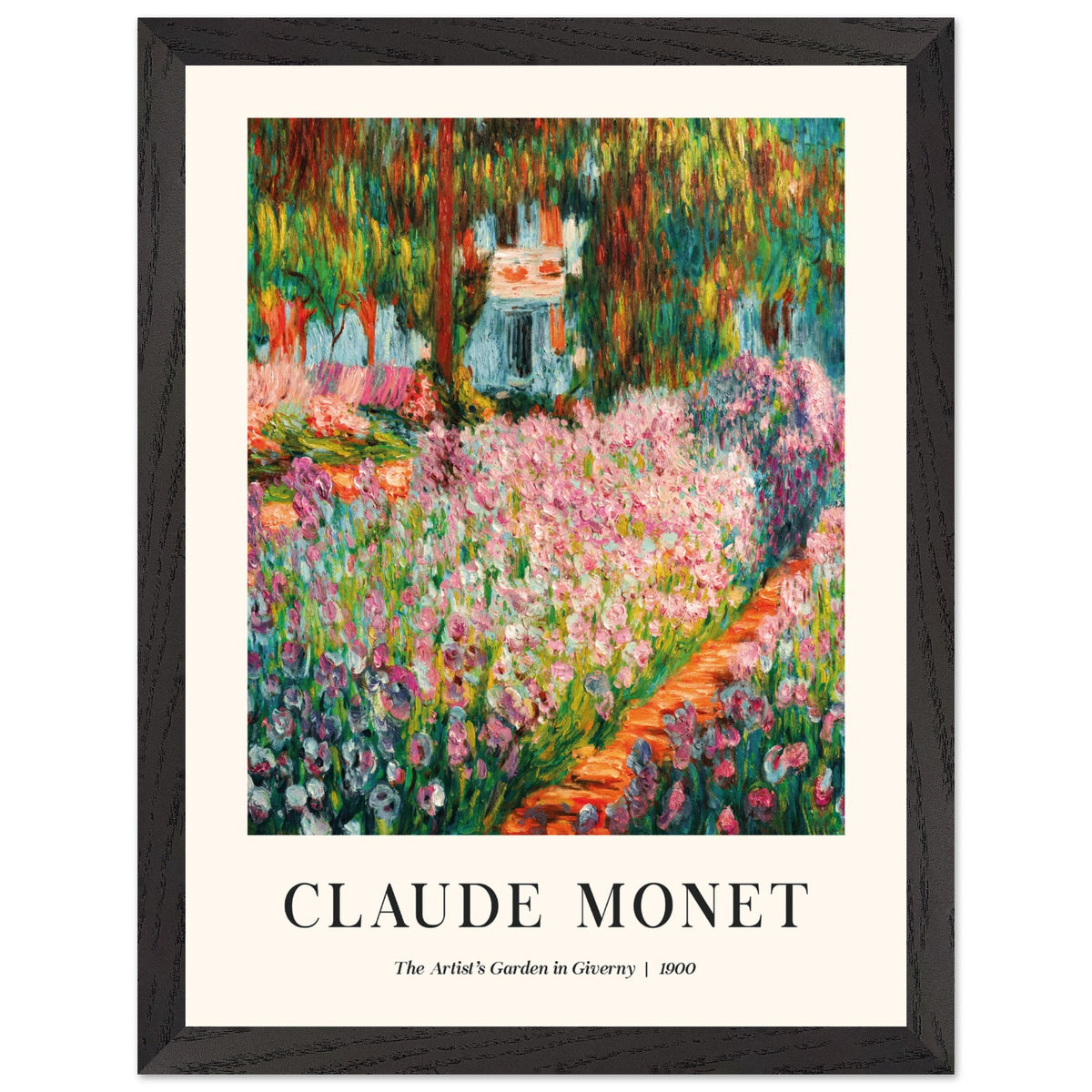 Artfulprints Poster met Lijst Claude Monet – The artist’s garden in Giverny III  - 30x40 cm - Meerkleurig