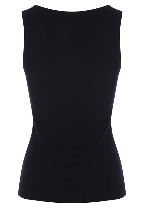 Womens Black Cotton Rich Stretch Vest Top