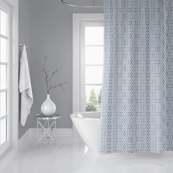 SHIBORI DIAMONDS BLUE Shower Curtain By Kavka Designs