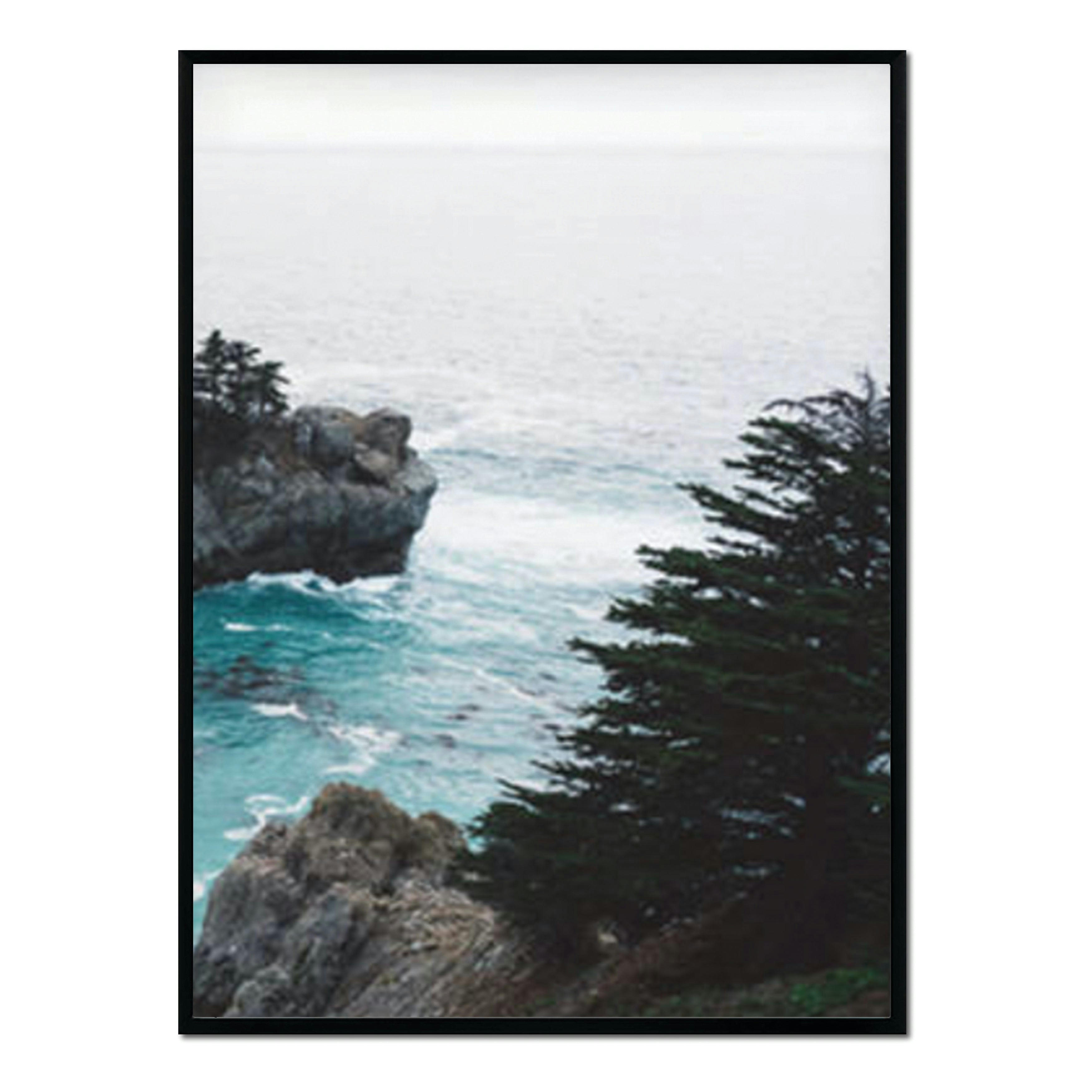 MAR - Affiche avec cadre noir - Mer - 30x40