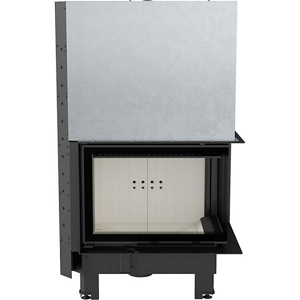 Insert cheminée MBZ 13 BS vitre à droite ouverture relevable   3 bouches recuperateur