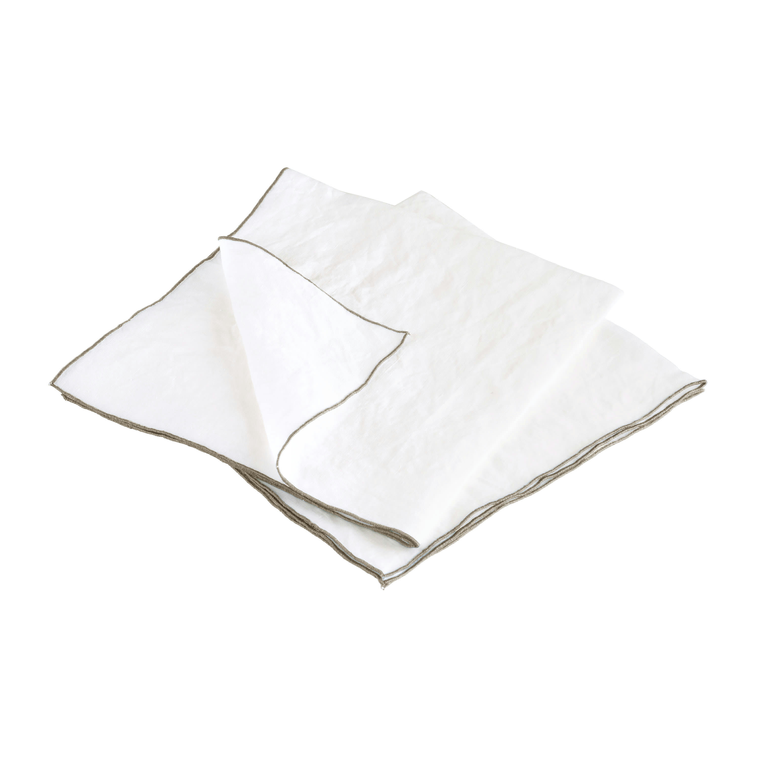 AUTOUR DU LIN - Lot de 2 serviettes de table en lin lavé 45x45cm Blanc, Lin