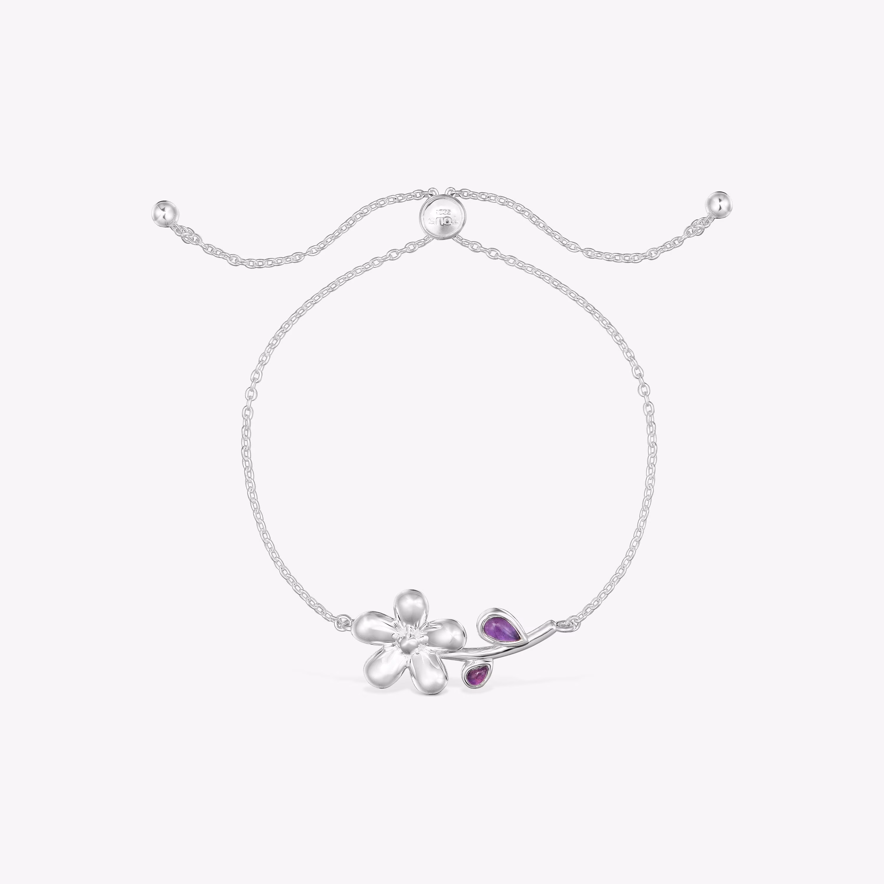 Pulsera cadena de plata y amatista Daisy