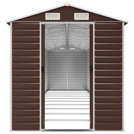 NNEVL Garden Shed Brown 191x895x198 cm Galvanised Steel