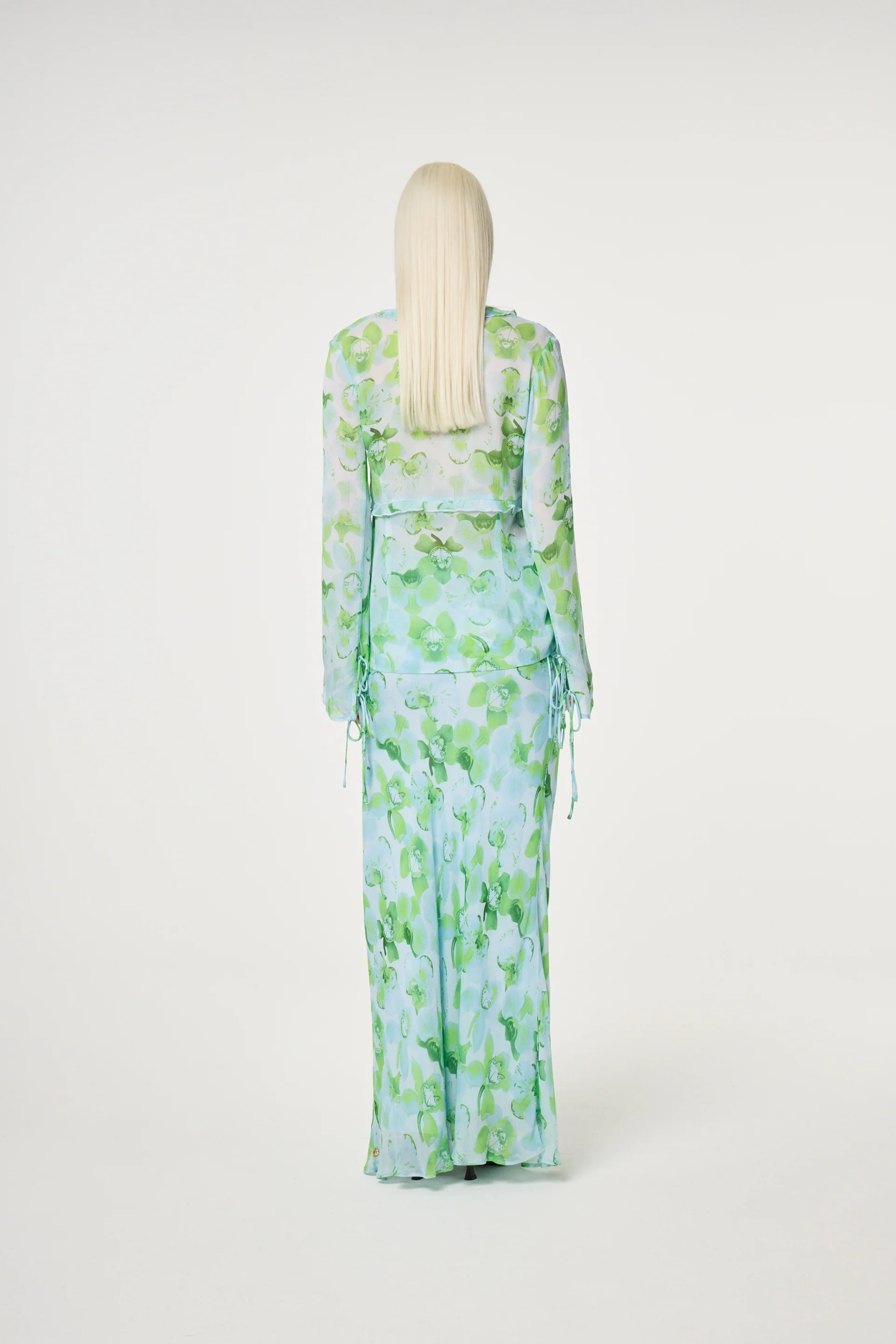 Tinie Blouse | Light Blue/Green