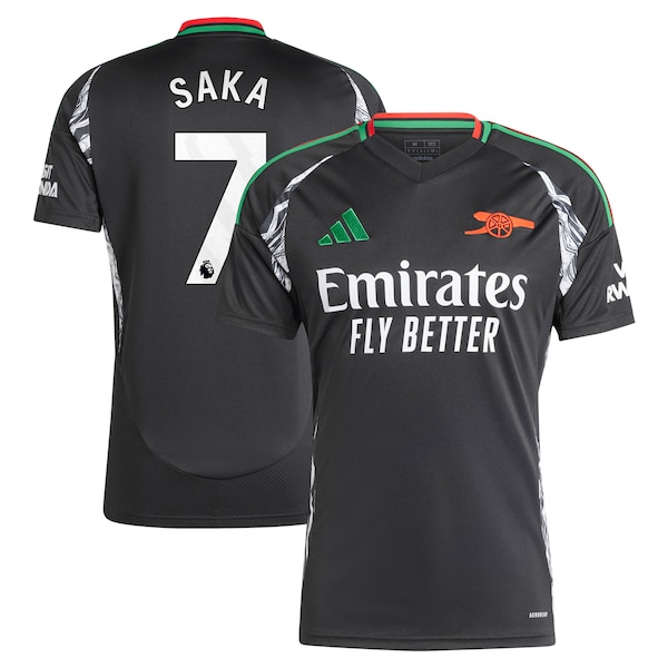 Bukayo Saka Arsenal adidas 2024/25 Away Replica Player Jersey - Black