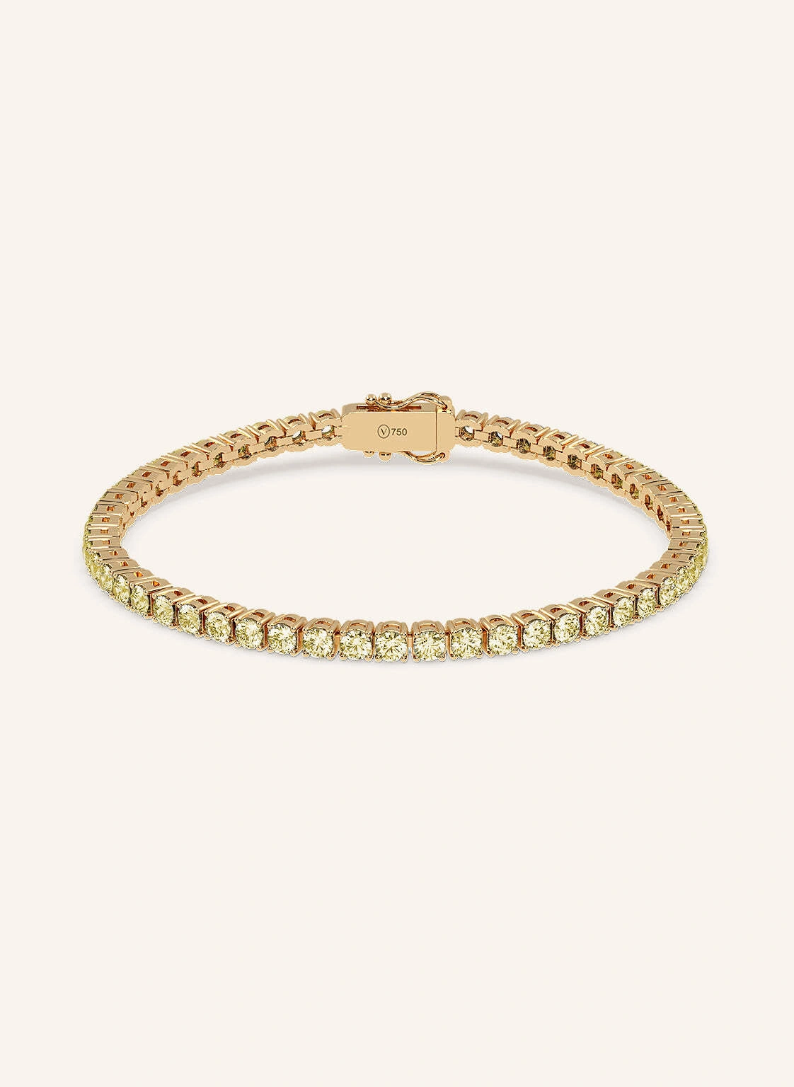 VEYNOU Tennisarmband aus 18 Karat Gelbgold und 5,70ct. gelbe Lab-Grown Diamanten