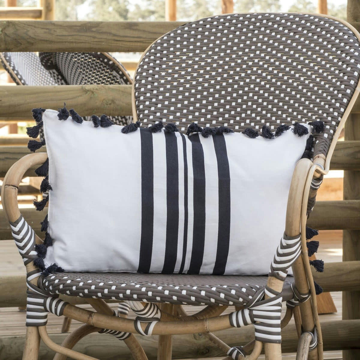 GUETARY - Housse de coussin coton  50x30 noir