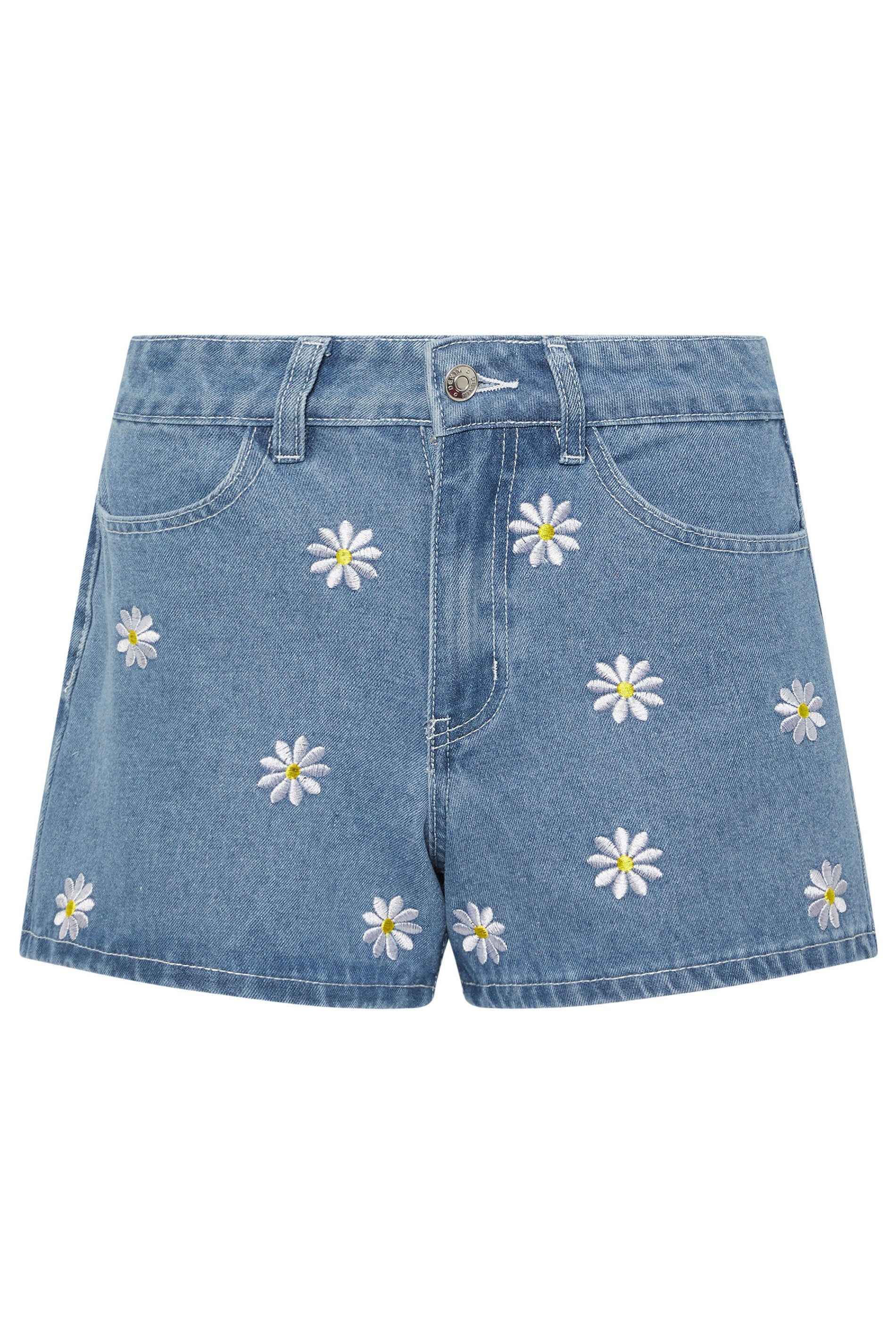 PixieGirl Petite Daisy Embroidered Shorts