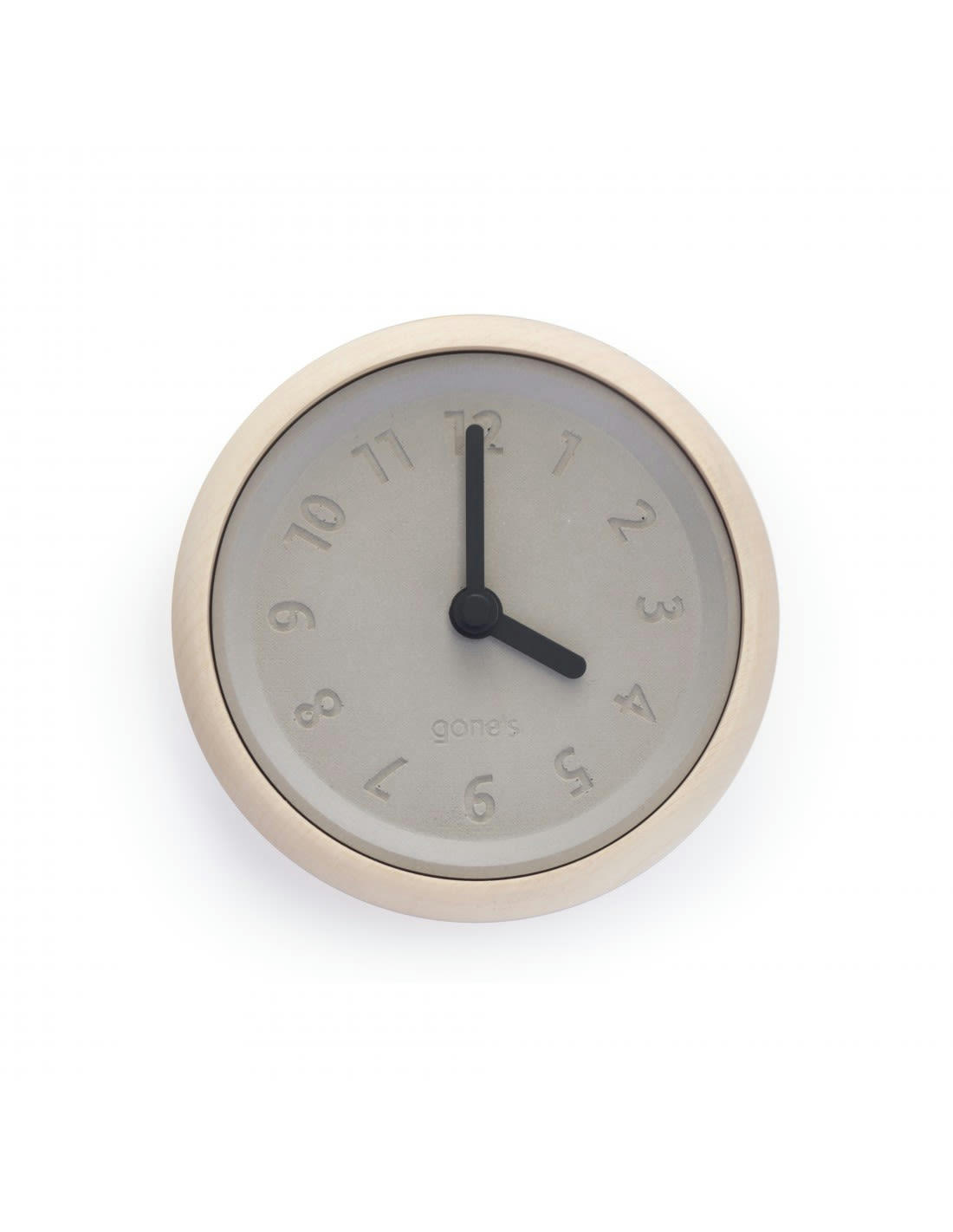 TOUPIE - Horloge murale en bois et béton aiguilles jaunes