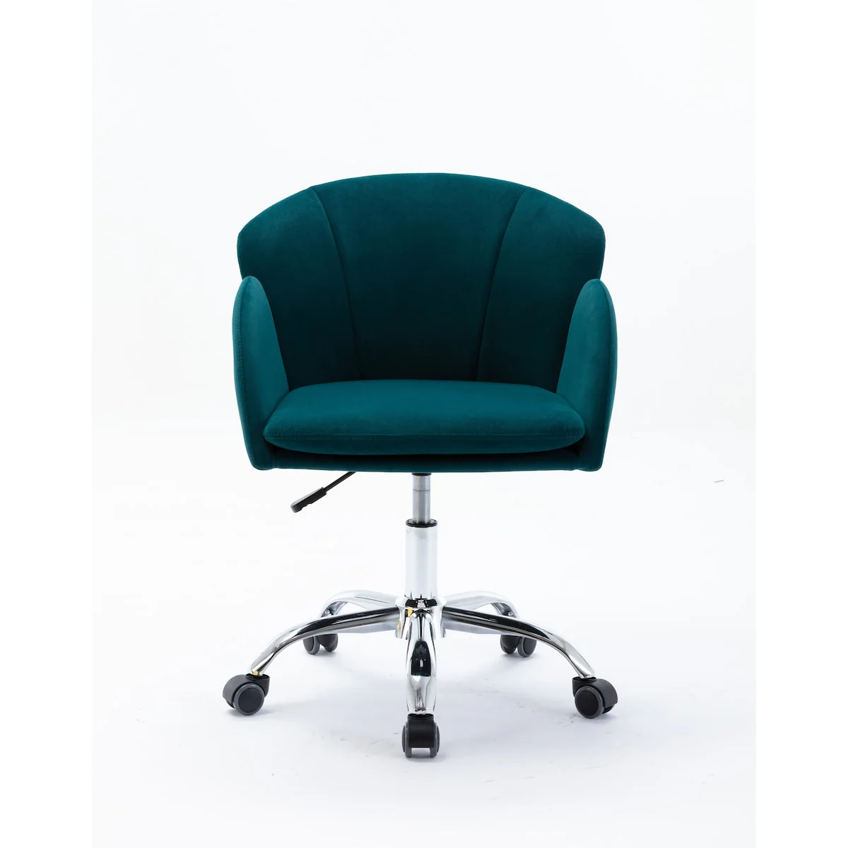 Modern Leisure Swivel Adjustable Office Chair with Velvet Fabric and Golden Feet Base