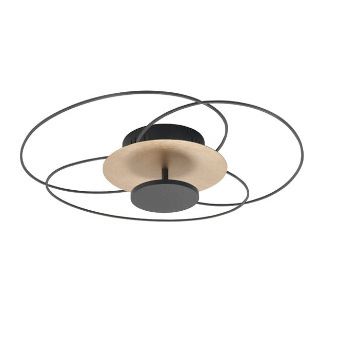 Highlight - Fiore - Plafondlamp 48cm 2700k zwart goud 3 stap dimmer