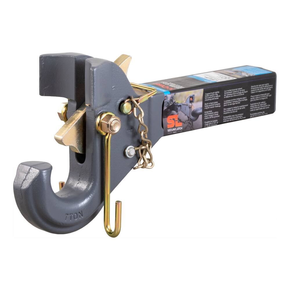 CURT SecureLatch Receiver-Mount Pintle Hook (2-1/2-in, 3-in Lunette)
