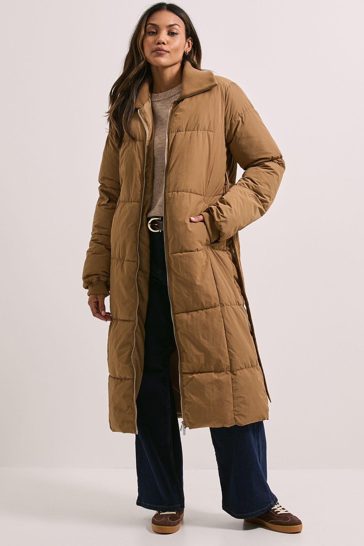 Dorothy Perkins Padded Knitted Collar Coat