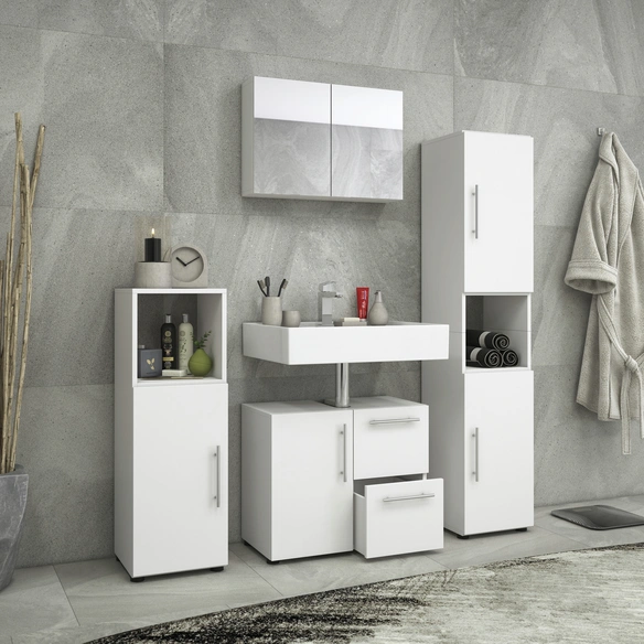 Badmöbel-Set »Flandu«, 4 teilig, modern, mit Spiegel