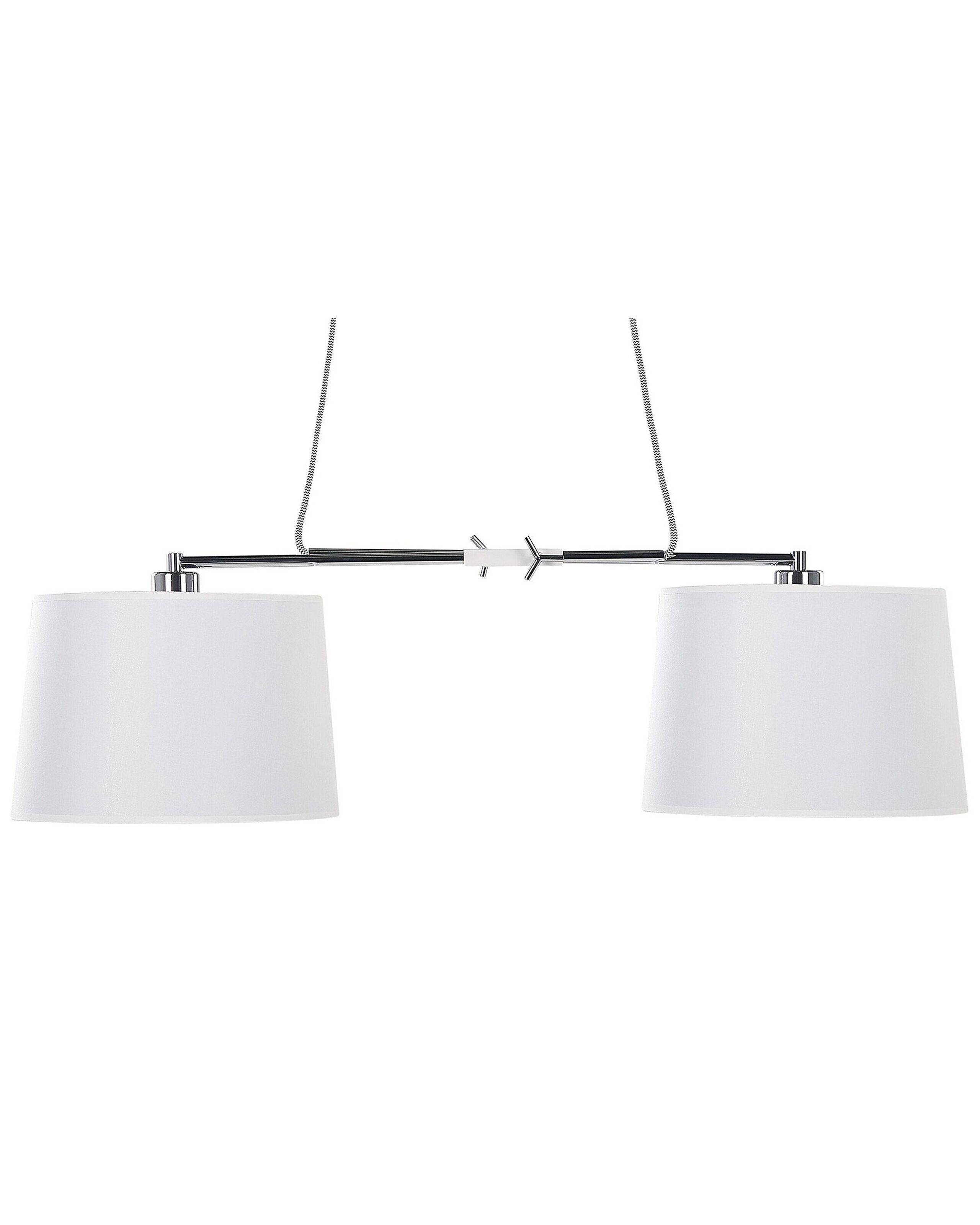 Lampa wisząca metalowa z 2 kloszami biała