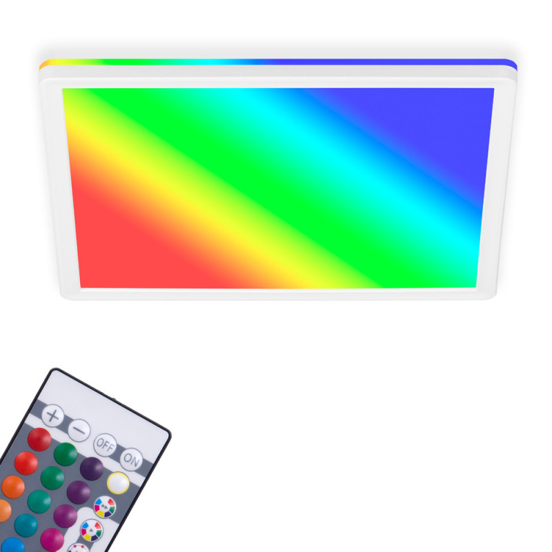 Plafonnier LED Slim blanc 29 x 29 cm RGB 1850 lm 15 W BRILONER