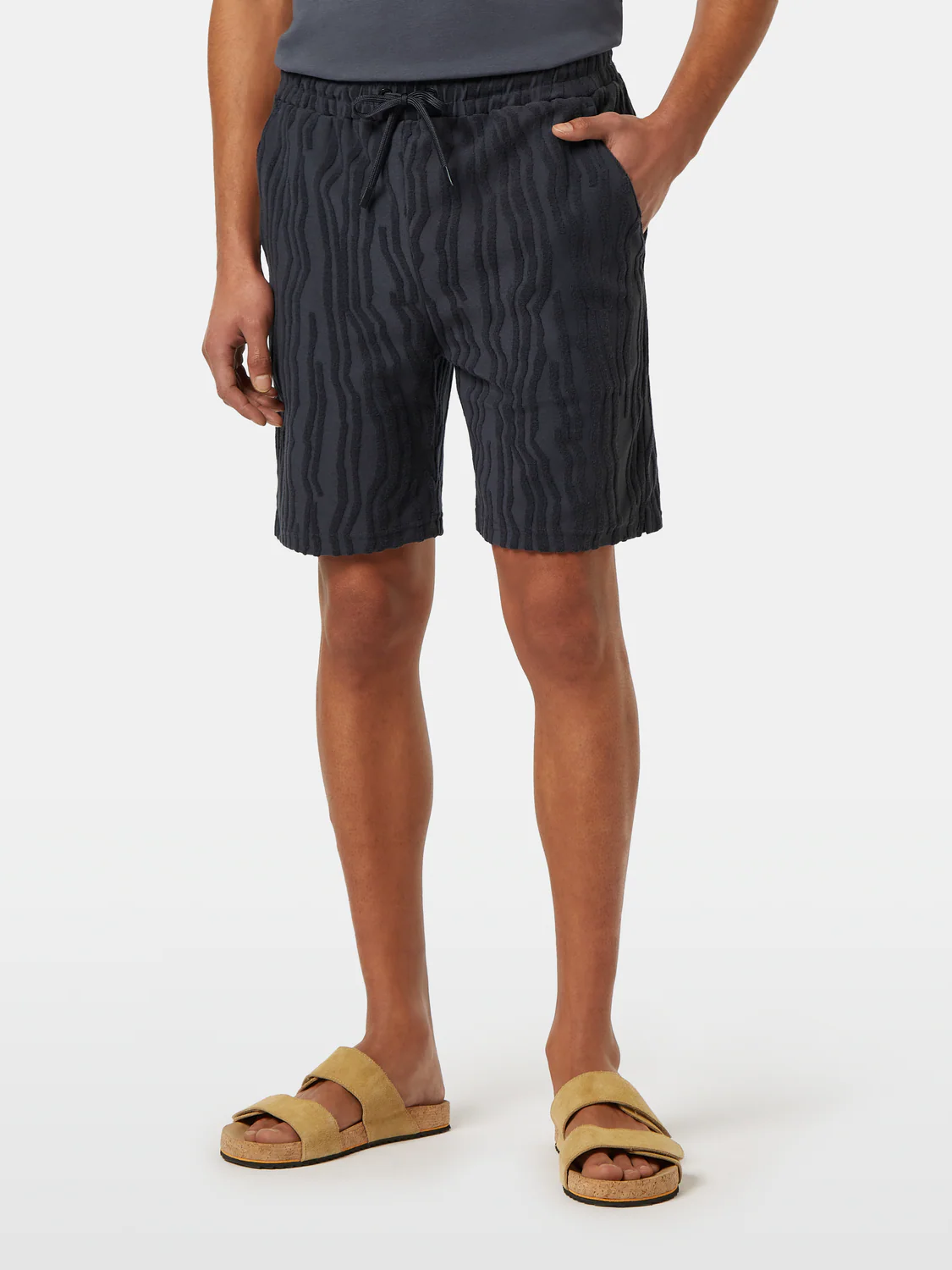 Cotton Terrycloth Jacquard Shorts