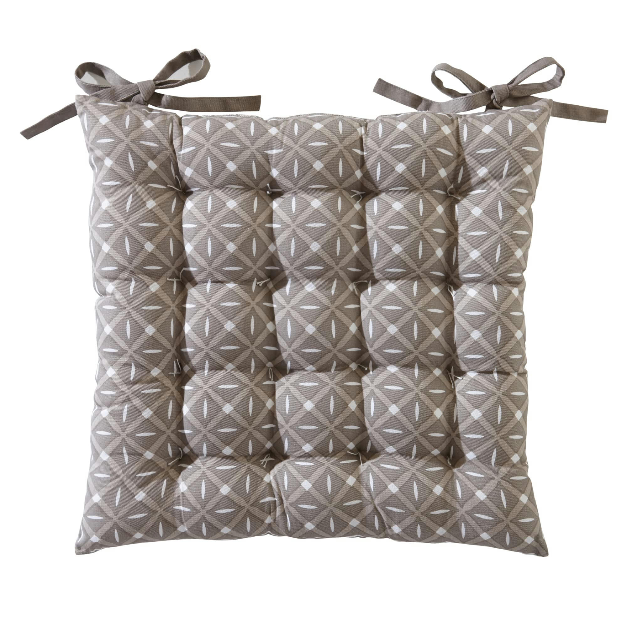 GIENS - Galette de chaise beige 40x40 en coton