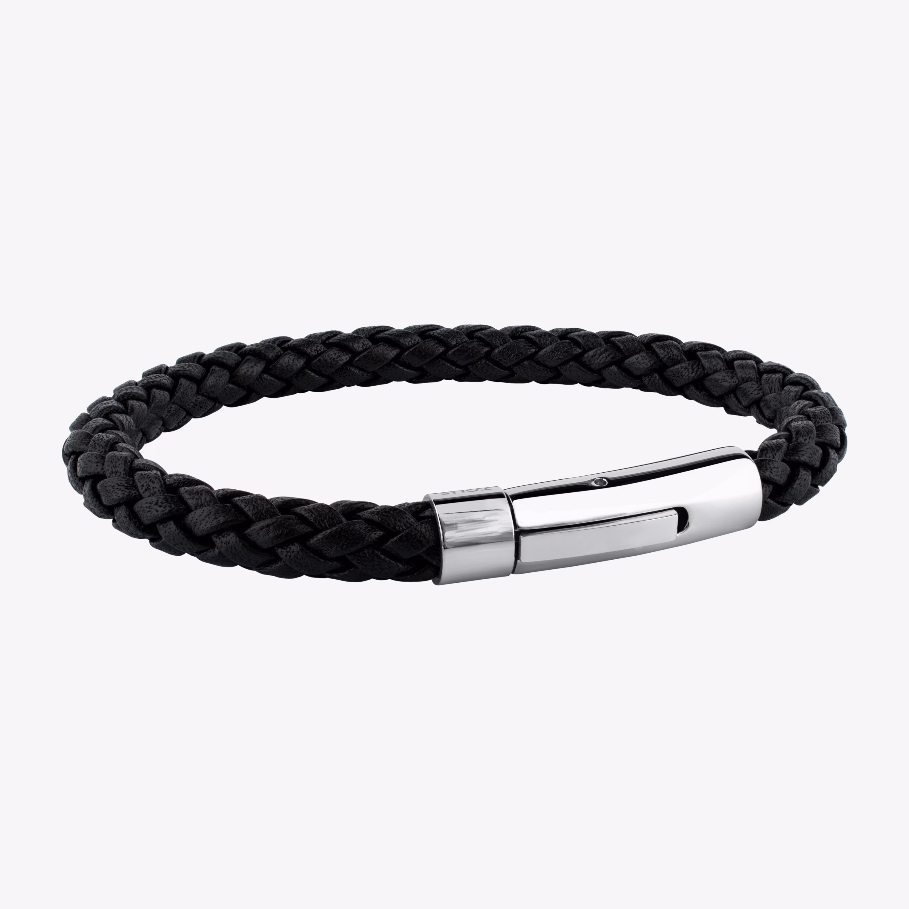 Pulsera en acero y cuero trenzado TOUS Man