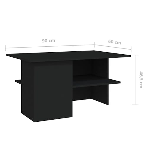 NNEVL Coffee Table Black 90x60x46.5 cm Chipboard