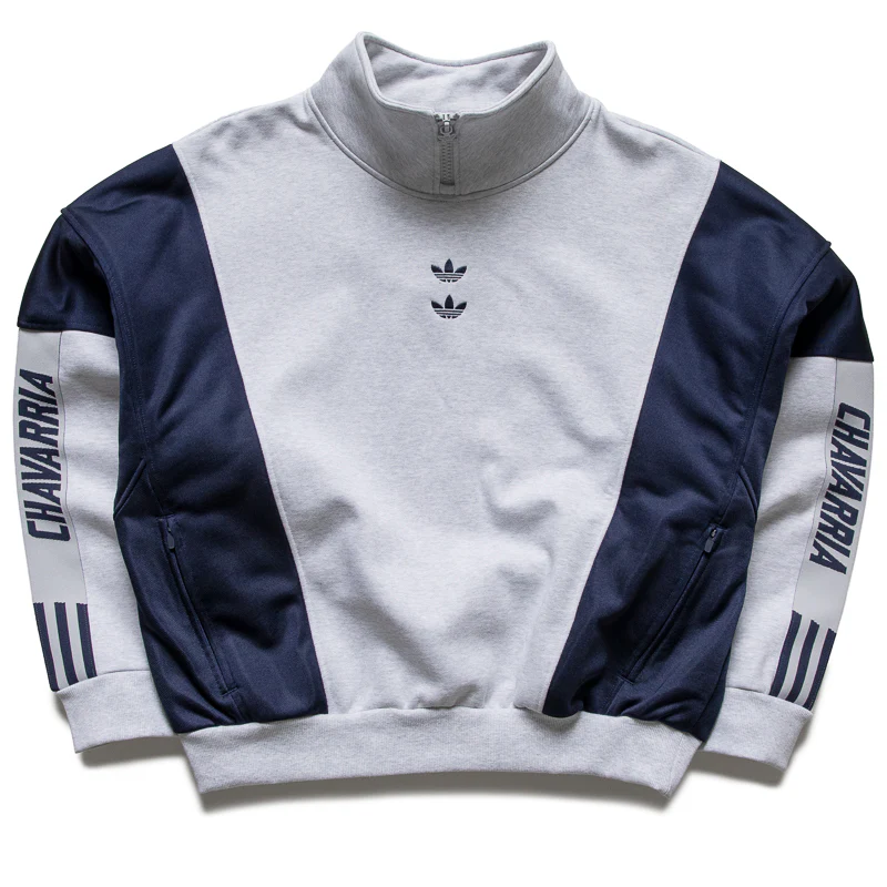Willy Chavarria x Adidas Watsonville Mockneck Sweater - Light Grey Heather/Legend Ink