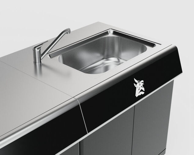 Beefmaster Premium 6 Burner Outdoor Kitchen with Range, Sink & Bench on Classic Carts