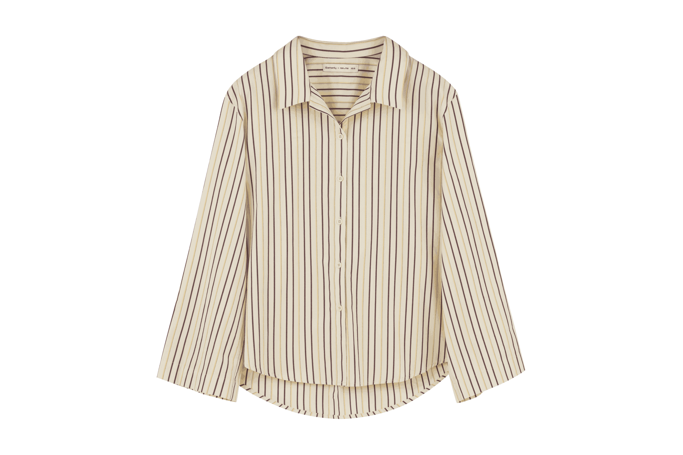 noo.ma Tala pyjamashirt - gestreept, 100% biologisch katoen, Yellow, XL/XXL