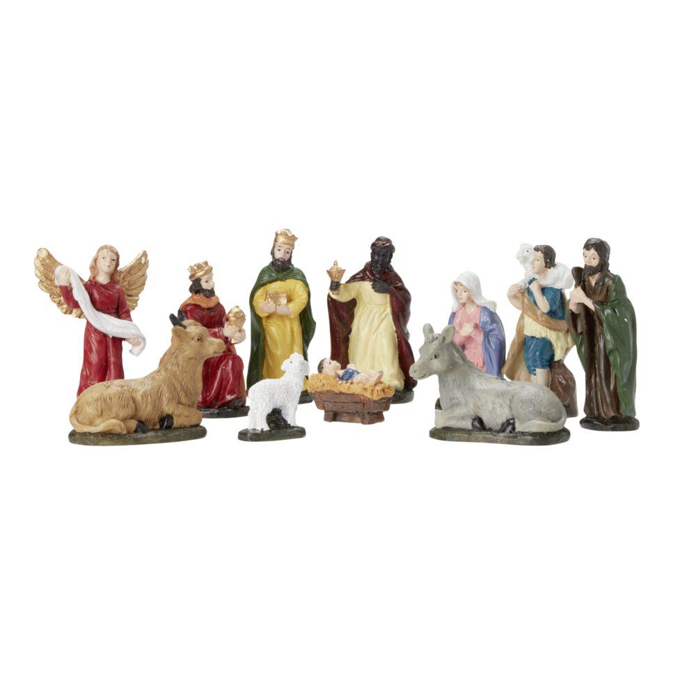 Santon 11 figurines multicolores