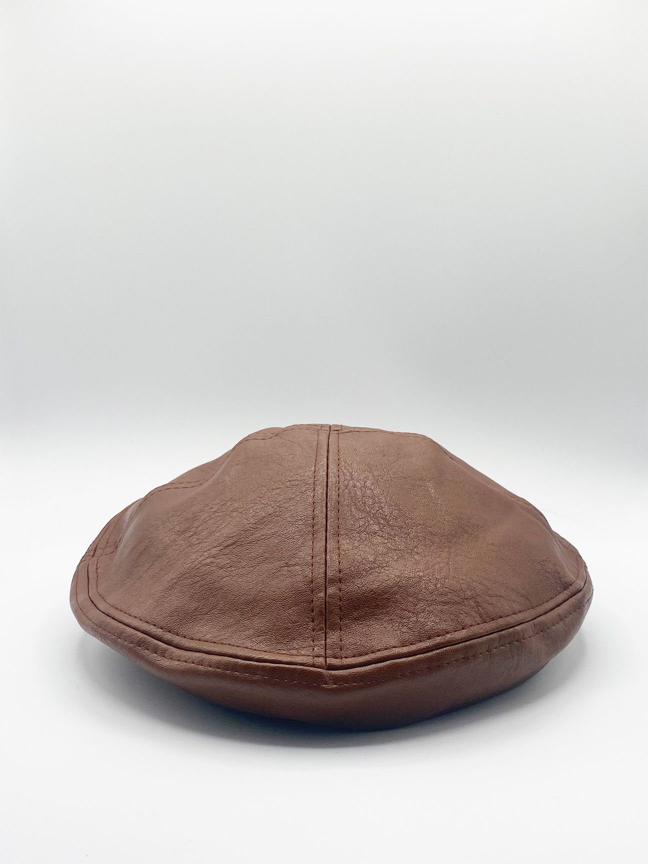 SVNX Flat Cap in Brown PU
