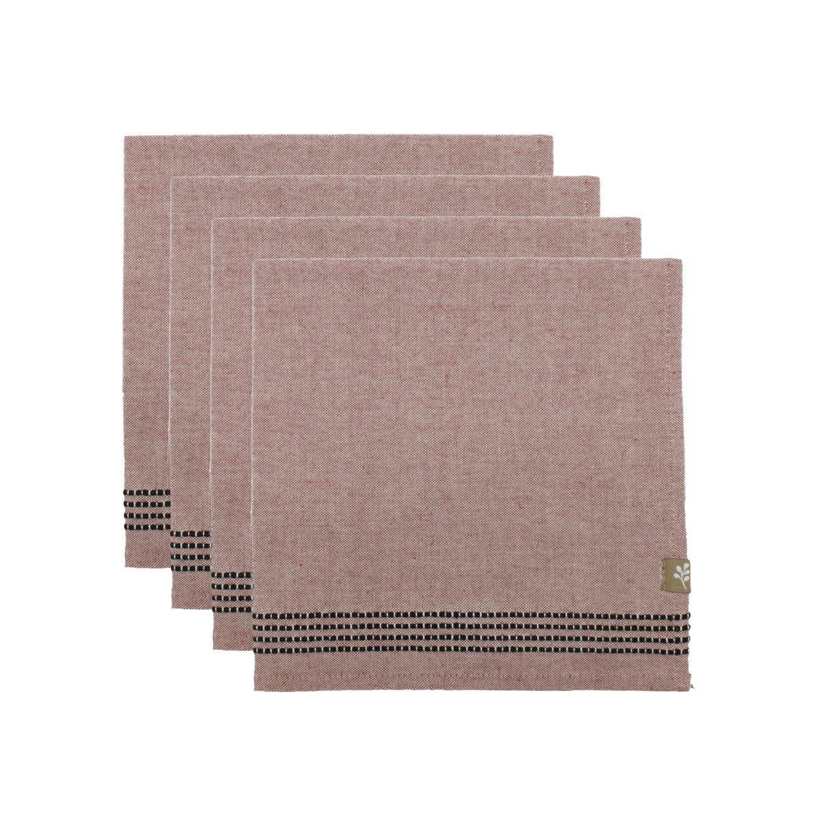 HANA - Serviettes de table (x4) coton  45x45 tomette
